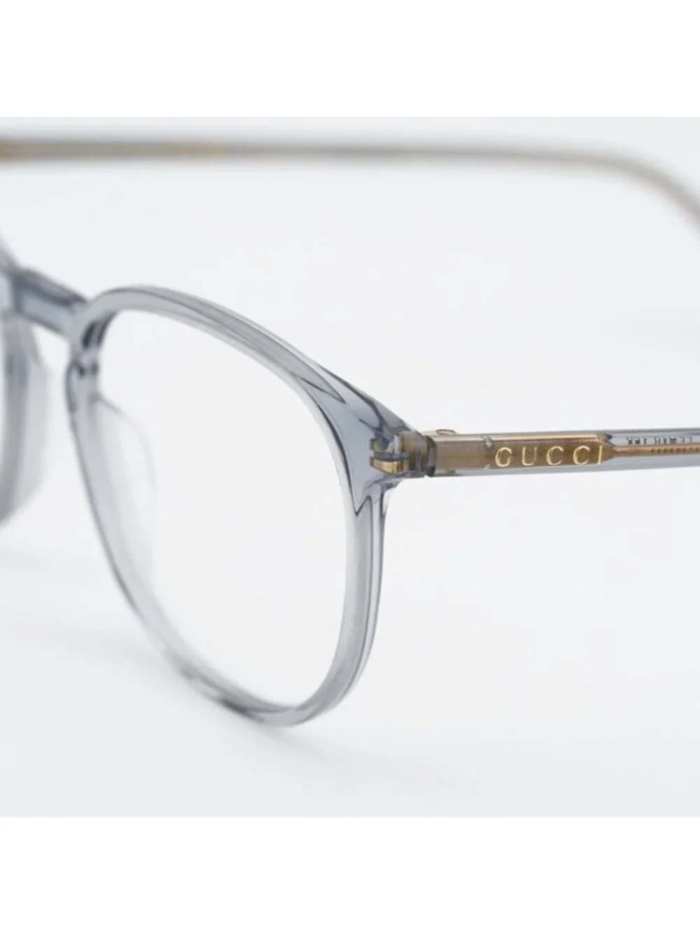 Gucci GG0551O 017 Eyeglasses Shiny Blue 55mm Square Frame